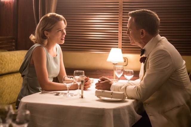 Bond (Daniel Craig) and Madeleine Swan (Lea Seydoux) in the Dining car in Metro-Goldwyn-Mayer Pictures/Columbia Pictures/EON Productions’ action adventure SPECTRE.
Pinewood Studios